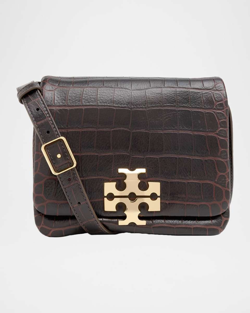 Charlie Croc-Embossed Leather Shoulder Bag